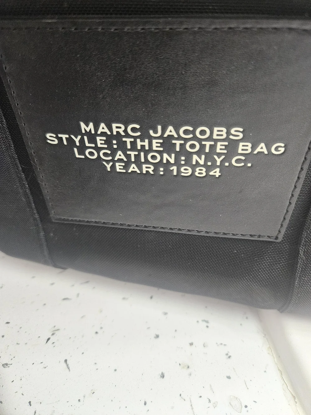 Marc Jacobs Black Mesh Tote with Logo Patch